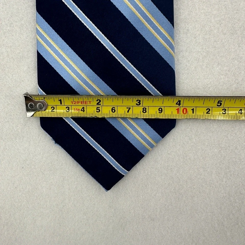 Tommy Hilfiger Men Necktie Blue Stripe 100% Silk Classic Business Tie Suit